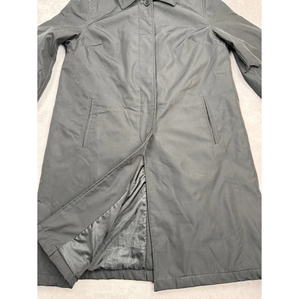 VTG GAP Coat Women Medium Black Long Insulated Button‎ Polyester Lined Jacket